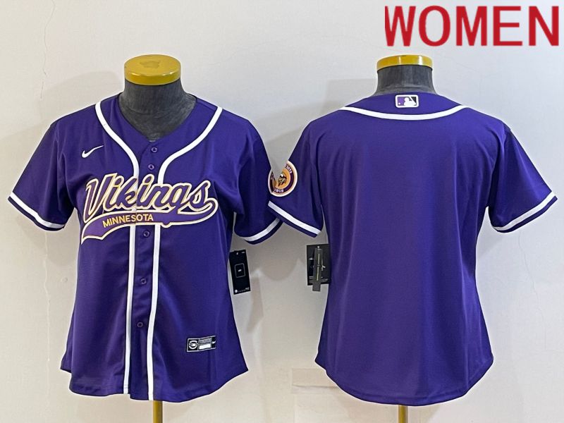 Women Minnesota Vikings Blank Purple 2022 Nike Co branded NFL Jersey->women nfl jersey->Women Jersey